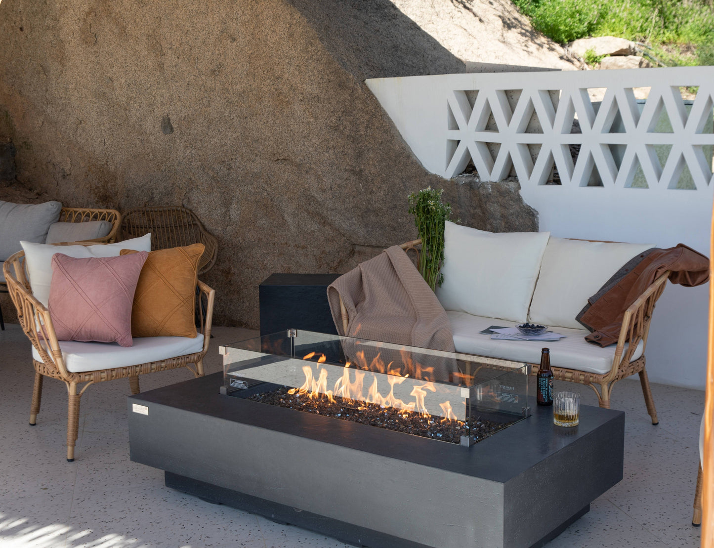 Light Grey Monte Carlo Fire Table OFG416LG