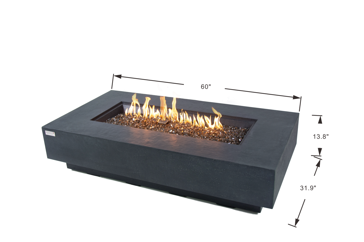 Light Grey Monte Carlo Fire Table OFG416LG