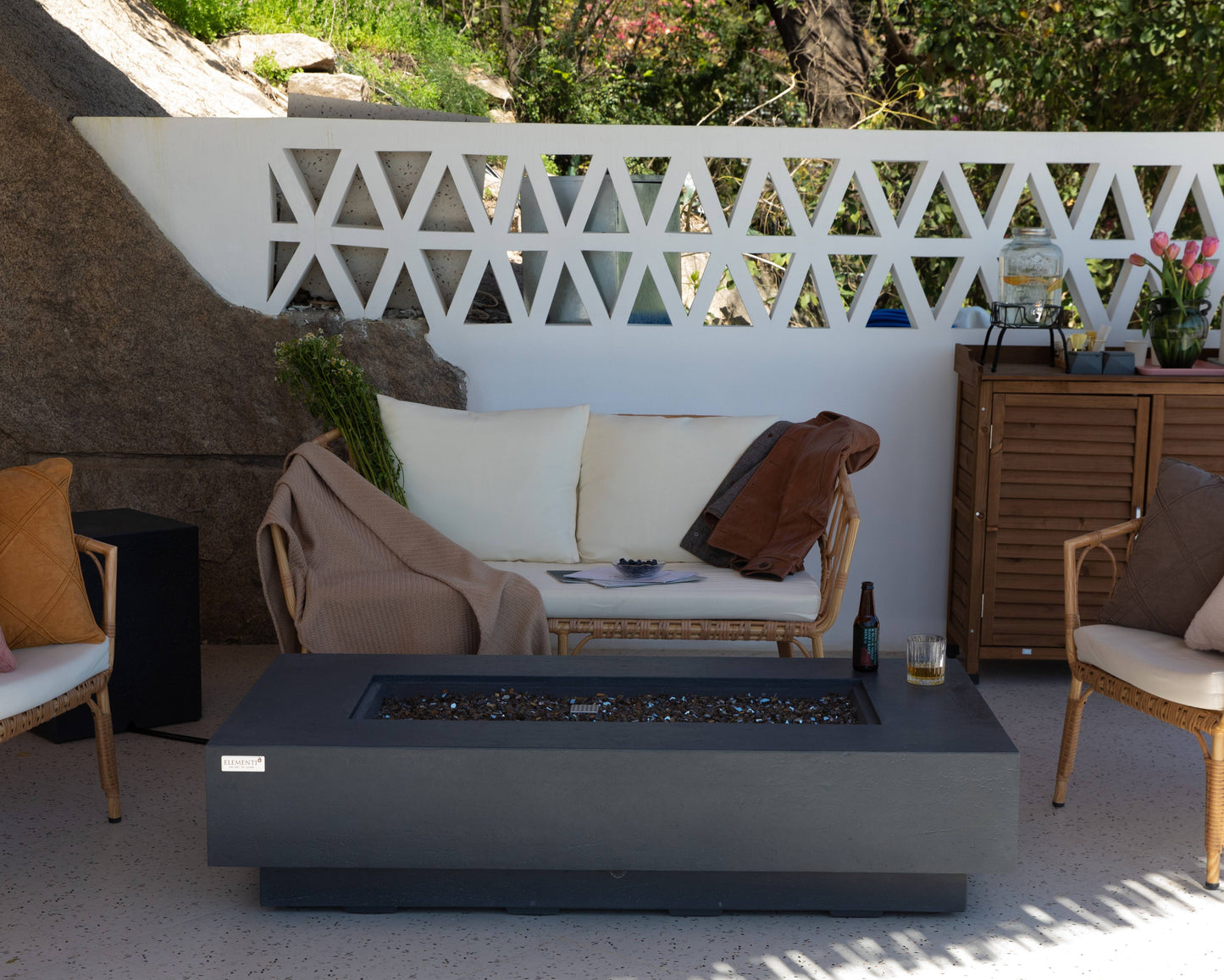 Light Grey Monte Carlo Fire Table OFG416LG