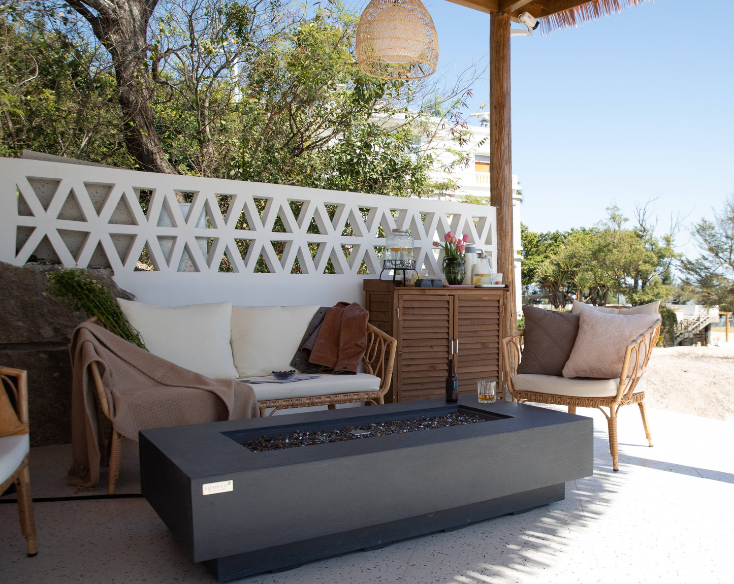 Light Grey Monte Carlo Fire Table OFG416LG