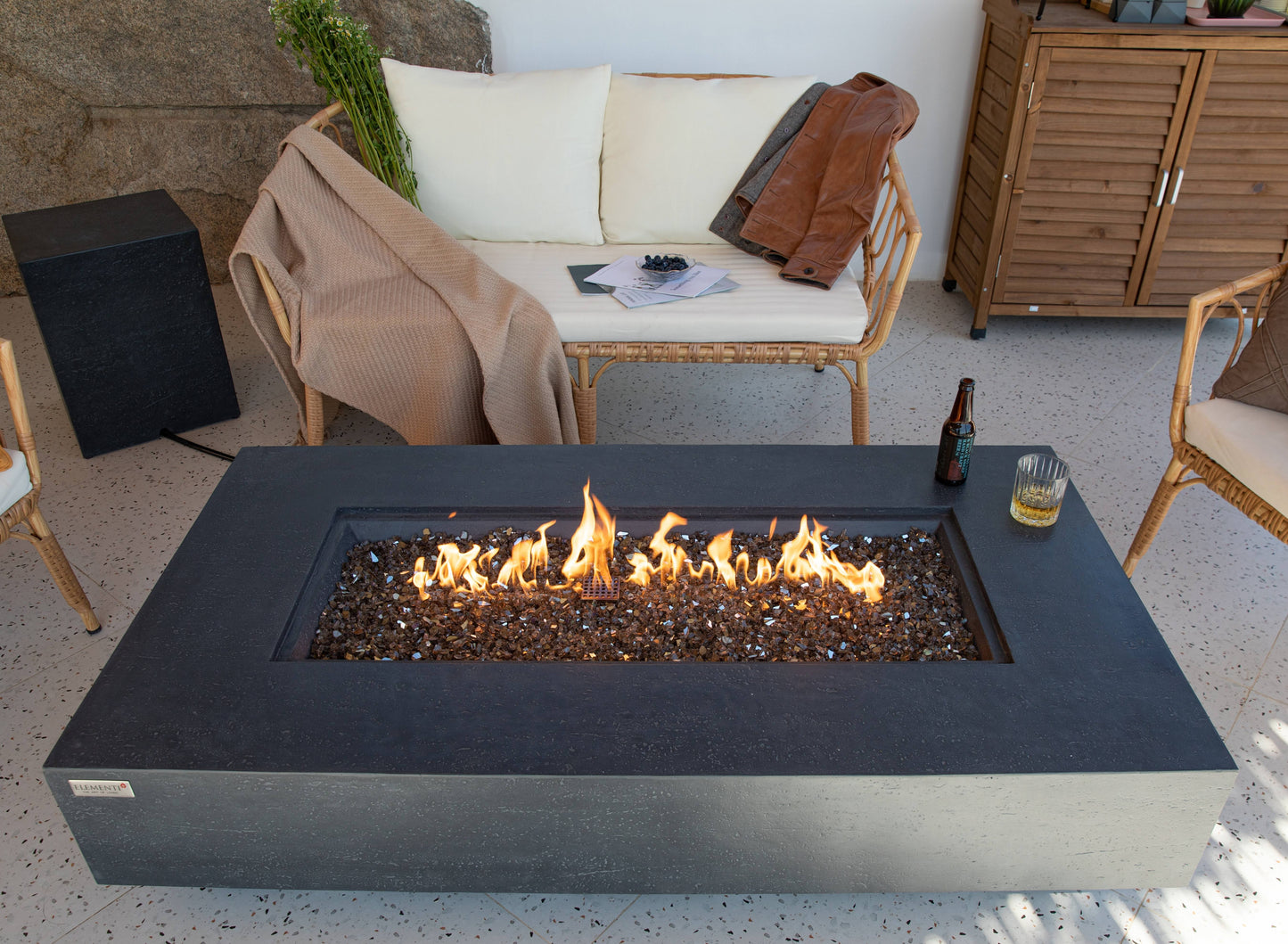 Light Grey Monte Carlo Fire Table OFG416LG