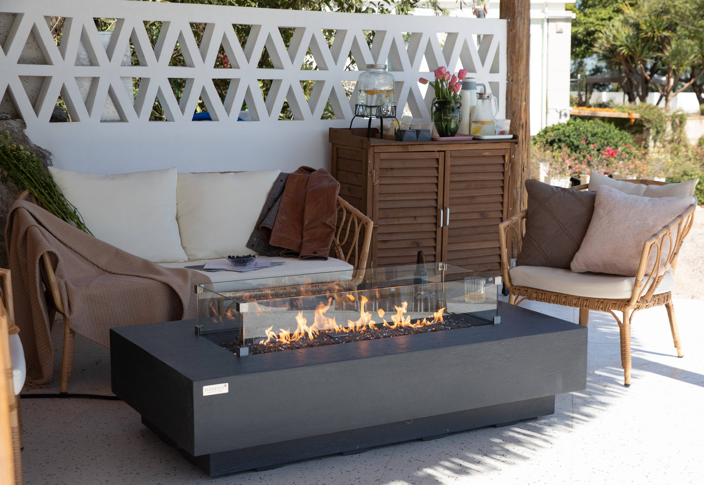 Light Grey Monte Carlo Fire Table OFG416LG