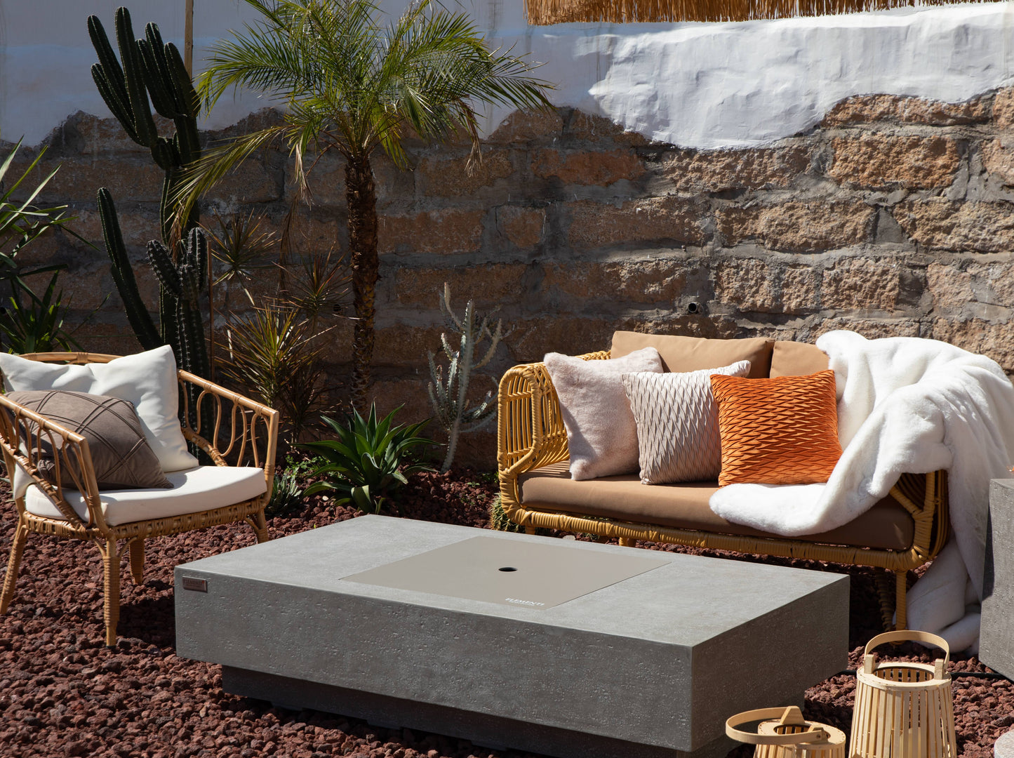 Light Grey Monte Carlo Fire Table OFG416LG