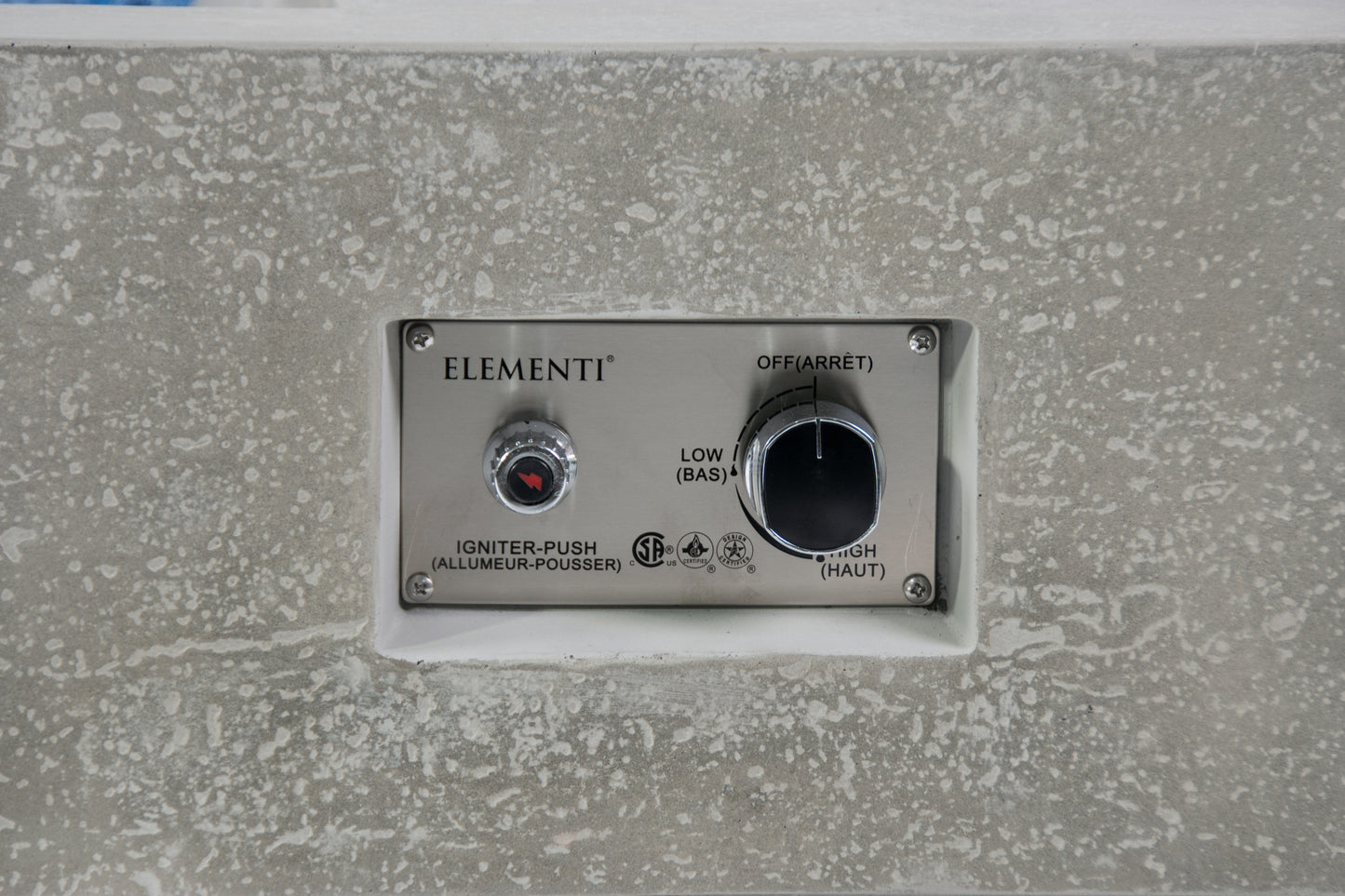 Light Grey Monte Carlo Fire Table OFG416LG