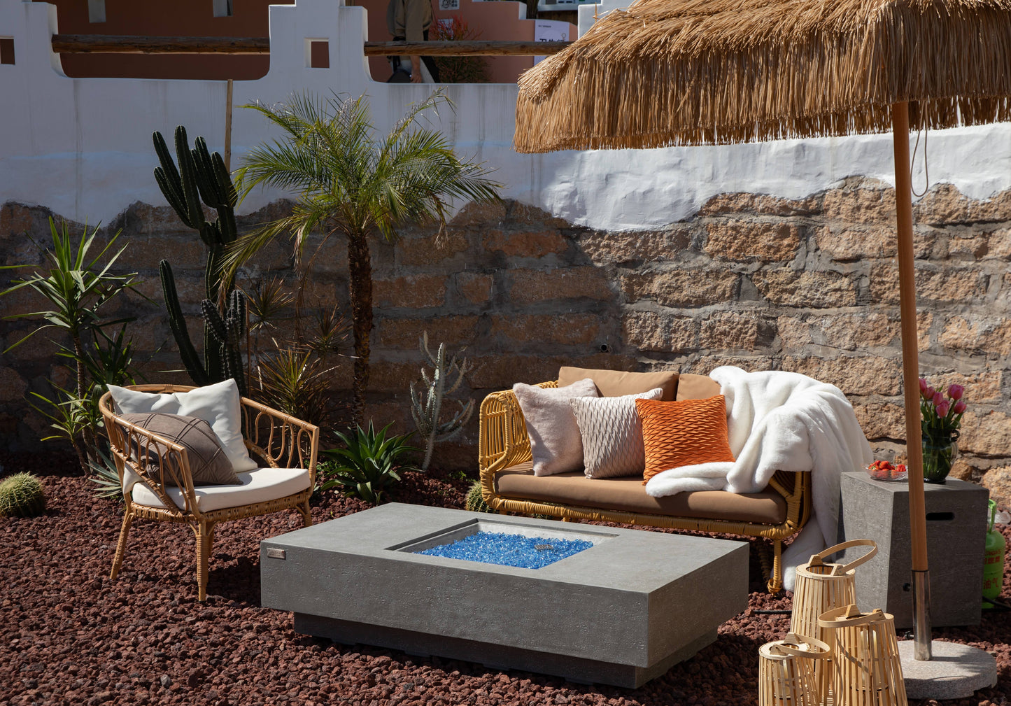 Light Grey Monte Carlo Fire Table OFG416LG
