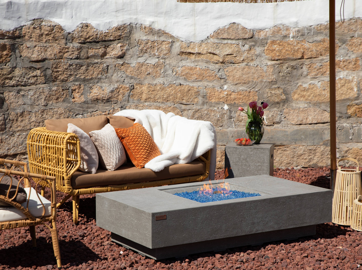 Light Grey Monte Carlo Fire Table OFG416LG
